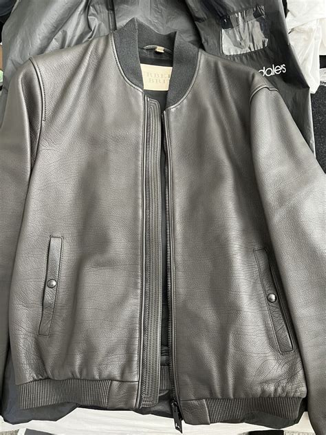 burberry leather bomber jacket w|Burberry military jacket.